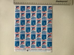 Amvets 1961-1962 Americanism Campaign  stamps sheet Ref R50209