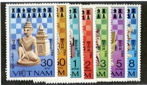 DEM REPUBLIC VIETNAM 1290-1296 MNH SCV $6.00 BIN $3.25 CHESS