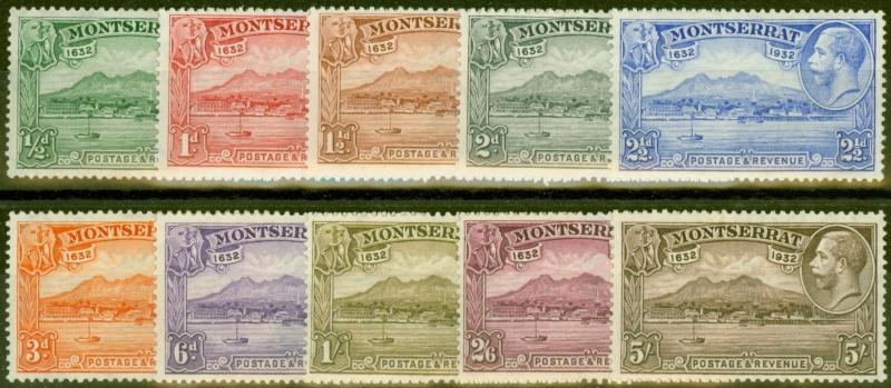 Montserrat 1932 set of 10 SG84-93 Fine & Fresh Lightly Mtd Mint