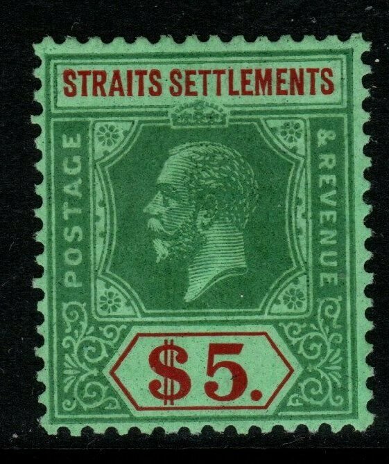 MALAYA STRAITS SETTLEMENTS SG240a 1926 $5 GREEN & RED/GREEN MNH