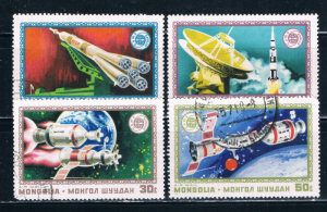 Mongolia #C69-71;C73 Used Space Craft (M0100)