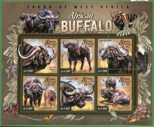 A2468 - SIERRA LEONE - ERROR: MISPERF, Miniature sheet - 2015, African Buffalos