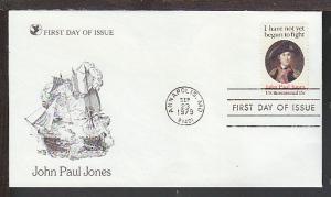 US 1789 John Paul Jones 1979 Readers Digest U/A FDC 