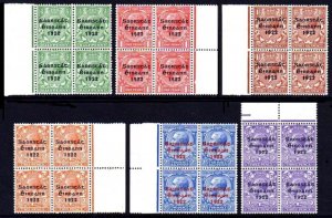 1922-23 Thom Saorstát set ½d to 1/- in u/m blocks of 4.