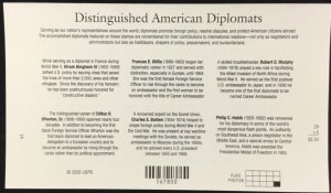 4076  Distinguished American Diplomats  MNH Souvenir sheet of 6   FV $2.34. 2006