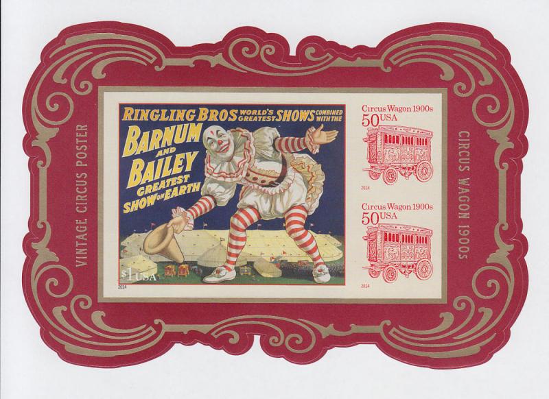 2014 USA Vintage Circus Poster Imperf SS (Scott 4905b) MNH