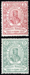 Italy Stamps # 117-118 MLH VF Scott Value $360.00