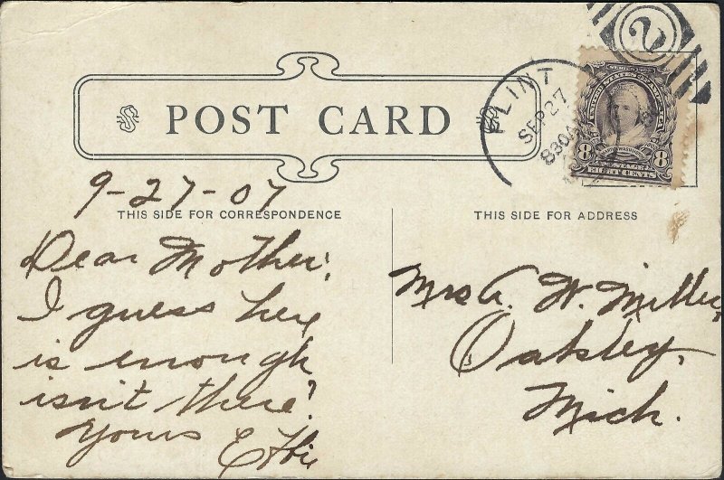 306-1907 STAGE COACH POSTCARD!