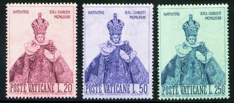 VATICAN Scott 464-466 MNH** 1968 Prague Holy Infant set CV$.60