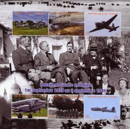 Chad 2012 CHURCHILL DE GAULLE WWII AIRCRAFT Sheet Perforated Mint (NH)