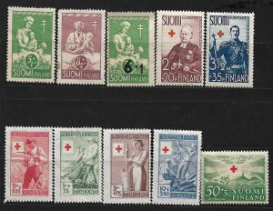 COLLECTION LOT #434 FINLAND 10 SEMI POSTAL MH STAMPS 1938+