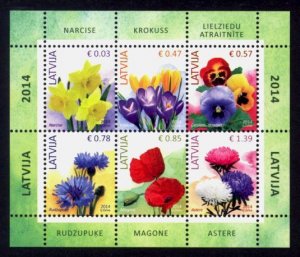 Latvia Sc# 855a MNH Flowers Definitives 2014 (Part 1) (S/S)