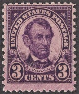 US 555 MNH F 3 Cent Lincoln - Violet