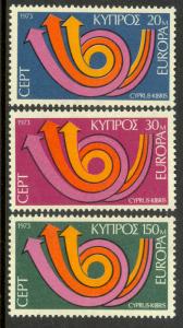 CYPRUS 1973 EUROPA SET Sc 396-398 MNH