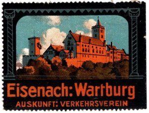 Vintage Germany Poster Stamp Eisenach: Wartburg Information: Traffic Association