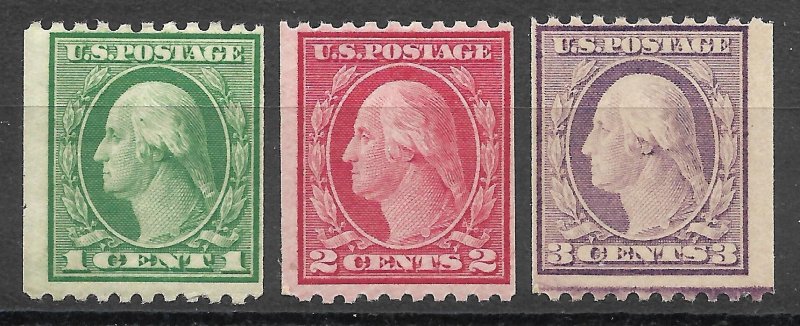 Doyle's_Stamps: MH 1916 to 1918 Washington Coil Singles, #486* #488* #489*