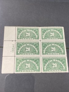 US QE3 Special Handling Plate Block Of 6 Very Fine Mint Never Hinged