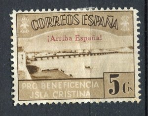 SPAIN; 1930s early Civil War Local issue fine Mint hinged Isla Cristina value