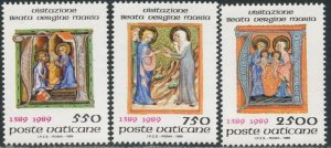 VATICAN Sc#826-828 1989 Feast of the Visitation Complete Set OG Mint NH