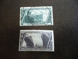 Stamps - Italy - Scott# 292, 300 - Used & Mint Hinged Part Set of 2 Stamps