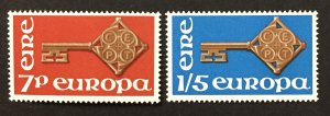 Ireland 1968 #242-3, Europa, MNH.