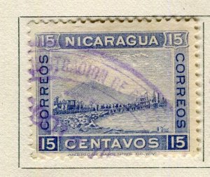 NICARAGUA; 1900 early Momotombo Mountain issue fine used 15c. value