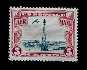 US 1928 Sc C 11  5 c  Beacon carmine & blue Mint H - Crisp Color 