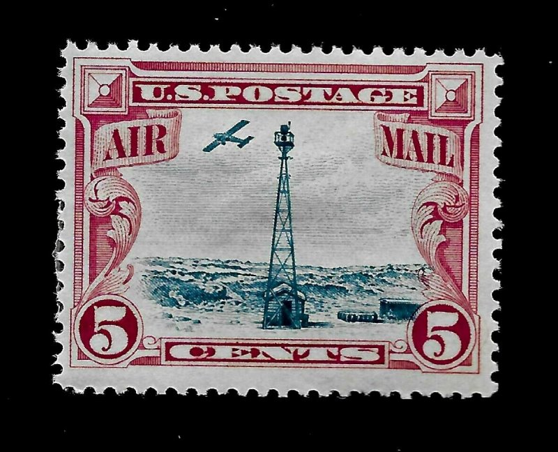 US 1928 Sc C 11  5 c  Beacon carmine & blue Mint H - Crisp Color 