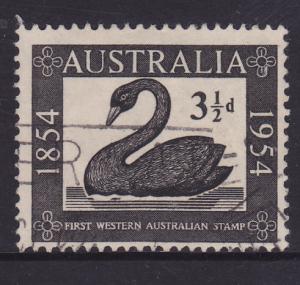 Australia -1954 Cent of Western Aust Stamps-Swan 3 1/2d used