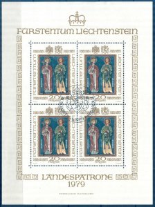 Liechtenstein 1979 St. Lucius Patron Mi. 734 Sheet Used CTO