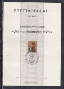 Berlin Scott 9NB197 Ersttagsblatt FDC - Christmas 1982