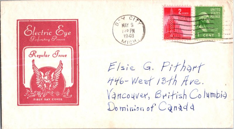 United States, Michigan, Foreign Destinations, United States First Day Cover