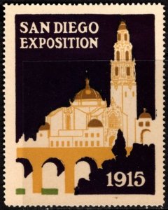 1915 US Poster Stamp Panama–California Exposition San Diego Unused