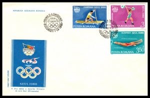 Romania 3525-3530 Summer Olympics Set of Three U/A FDC