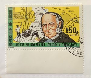 Djibouti 1979 Scott 495 CTO - 150fr, 100th Anniv.  of Sir Rowland Hill '...