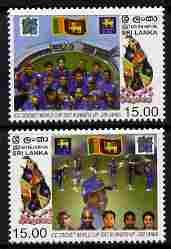 SRI LANKA - 2007 - Cricket World Cup Runners-up - Perf 2v Set -Mint Never Hinged