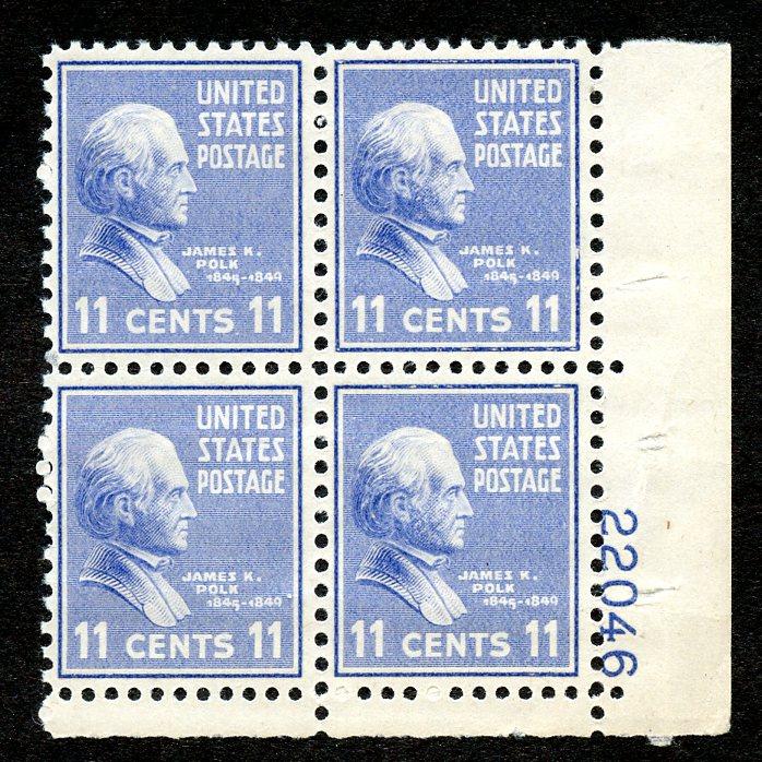 U.S. Scott  816 FVF MNH Plate Block of 4