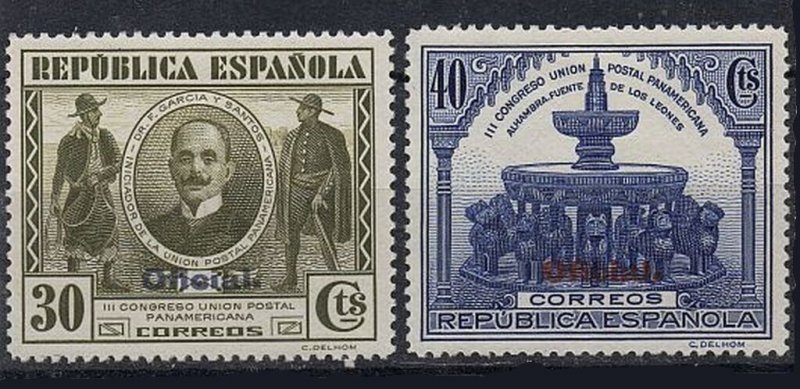 Spain Sc #O20-O29 Mint LH OG (2 Signed) 