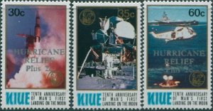 Niue 1980 SG324-326 First Moon Landing Hurricane Relief set MNH