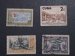 ​CUBA-FOUR- VERY OLD USED CUBA-STAMP-VF WE SHIP TO WORLD WIDE AND COMBINE