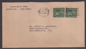 **US 20th Century Advertising Cover, SC# 575 (pair), Houterm Sta, NY, 3/4/1924