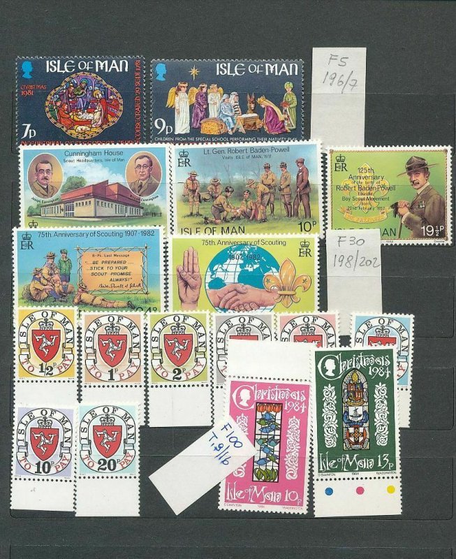 Guernsey Isle of Man Jersey MNH (Apx 90 Stamps) (W188