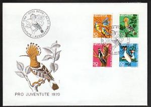 Switzerland B394-B397 Birds 1970 U/A FDC  