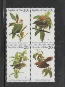 PALAU #8a 1983 PALAU BIRDS MINT VF NH O.G BLOCK4 aa