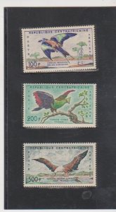 Central Africa Republic Scott # C1-C3 Mint NH, 1960 Birds