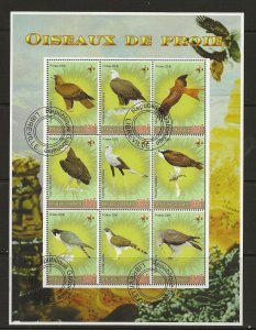 thematic stamps. Gabon 2006 Birds sheet of 9 used