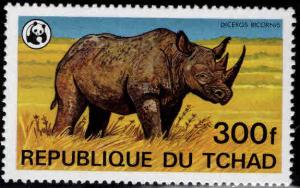 Chad TCHAD Scott 372 MNH** key WWF Rhino stamp