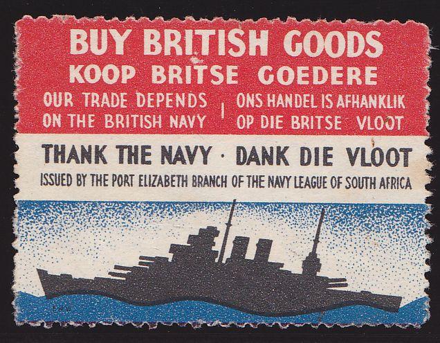 South Africa Label no gum Buy British Goods-Thank The Navy.