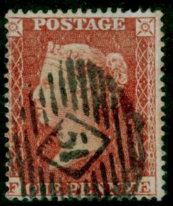 SG21, 1d red-brown PLATE 8, SC16 DIE II, FINE USED. Cat £70. FE