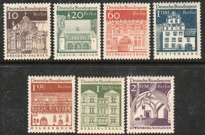 GERMANY-Berlin, 9N237/9N250, SHORT SET  (7 STAMPS). MINT, NH. F-VF. (358)